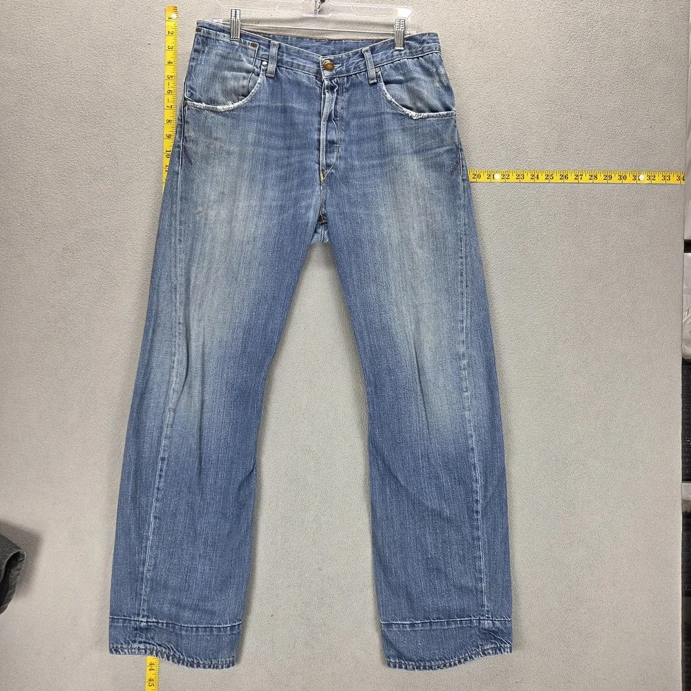 Vintage Levis Engineered Jeans Mens Blue Twisted Button Fly Fits 32x30